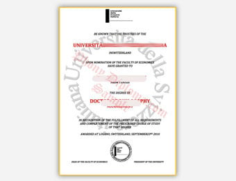 Universitadella Svizzera Italiana - Fake Diploma Sample from Italy